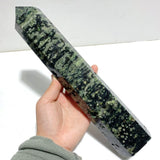 5 Pieces Large Green Sea Jasper Geode Druzy Points - Wholesale Crystals