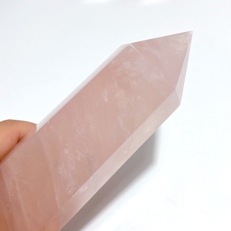 5 Pieces Large Madagascar Deep Pink Rose Quartz Points - Wholesale Crystals