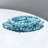 5 Pieces Larimar 6mm Bracelet Dominican Republic Larimar - Wholesale Crystals
