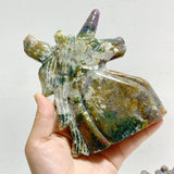 5 Pieces Ocean Jasper Unicorn Carving Closeout - Wholesale Crystals
