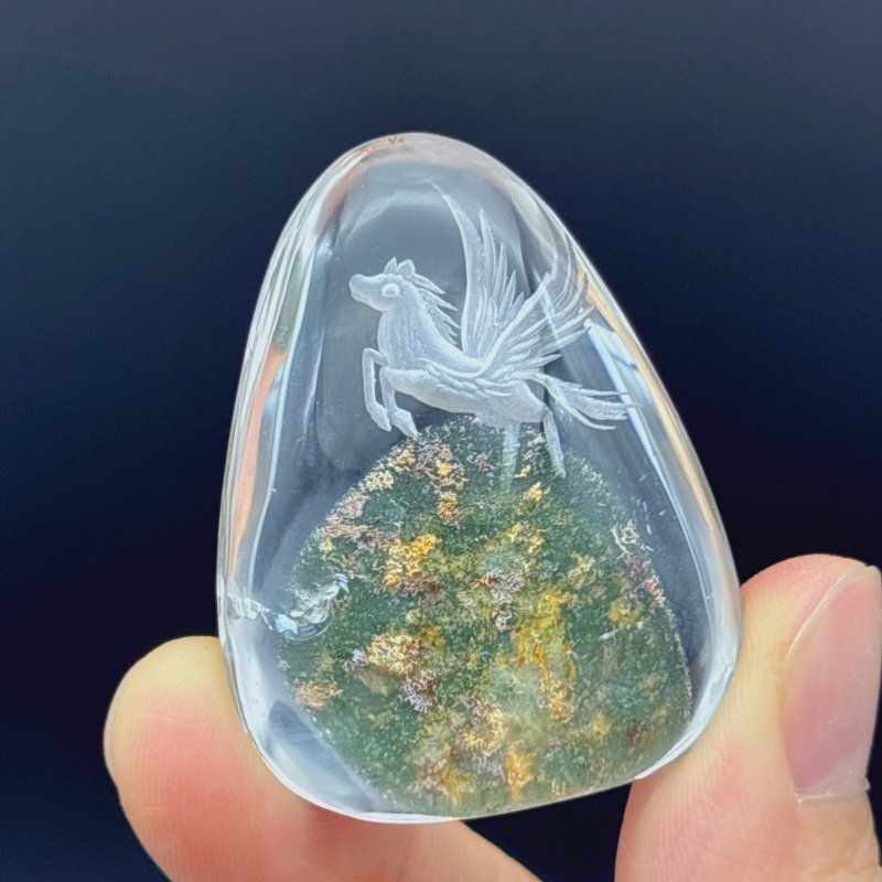 5 Pieces Pegasus Garden Quartz Inner Scene Carving - Wholesale Crystals