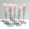 5 Pieces Rose Quartz Flower Carving With Stand - Wholesale Crystals