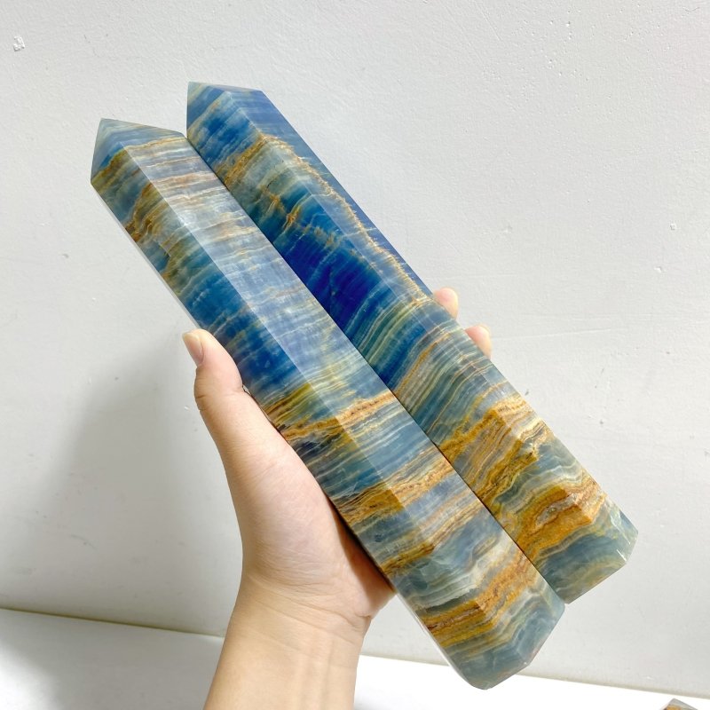 5 Pieces Tall High Quality Blue Onyx Point -Wholesale Crystals