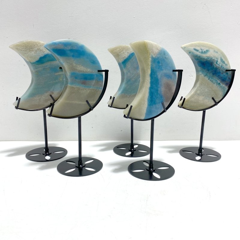 5 Pieces Trolleite Stone Moon With Stand - Wholesale Crystals