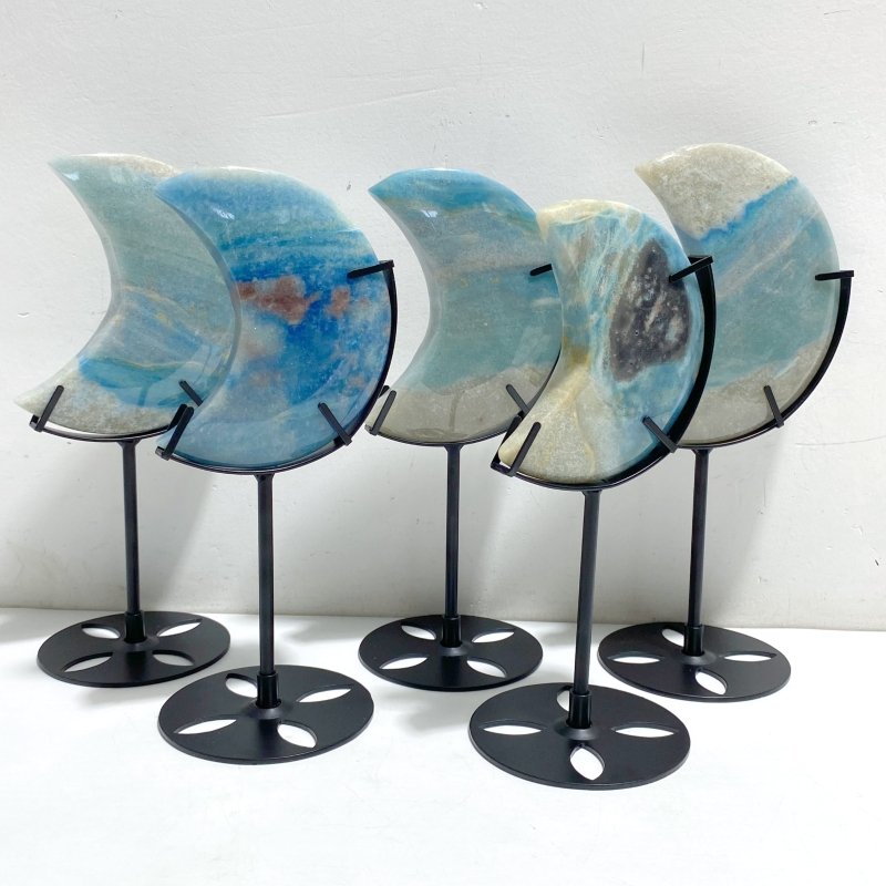 5 Pieces Trolleite Stone Moon With Stand -Wholesale Crystals
