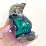 5 Pieces Volcano Agate Penguin Carving(UV - Reactive) - Wholesale Crystals