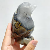 5 Pieces Volcano Agate Penguin Carving(UV - Reactive) - Wholesale Crystals
