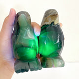 5 Pieces Volcano Agate Penguin Carving(UV - Reactive) - Wholesale Crystals