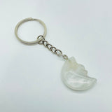 5 Types Moon Face Crystal Keychain Carving Wholesale Clear Quartz Black Obsidian -Wholesale Crystals