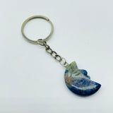 5 Types Moon Face Crystal Keychain Carving Wholesale Clear Quartz Black Obsidian -Wholesale Crystals