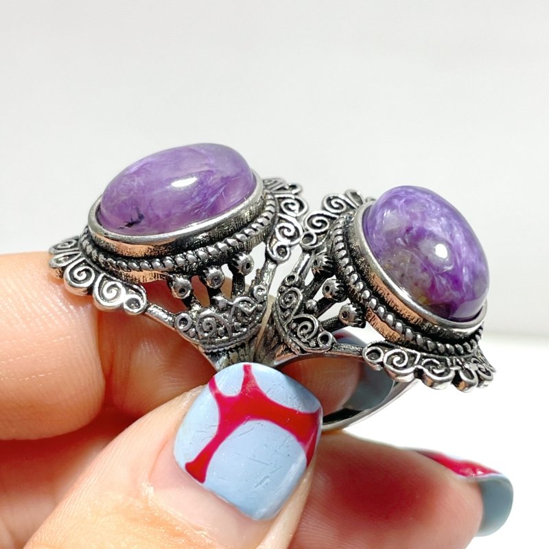 50 Pieces Charoite Different Styles Ring 3 - Wholesale Crystals