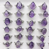 50 Pieces Freeform Amethyst Different Styles Ring - Wholesale Crystals