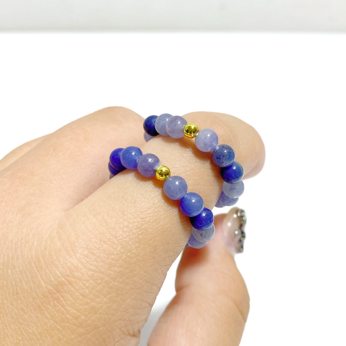 21 Types Crystal Beaded Rings Wholesale Tiger Eye Blue Aventurine