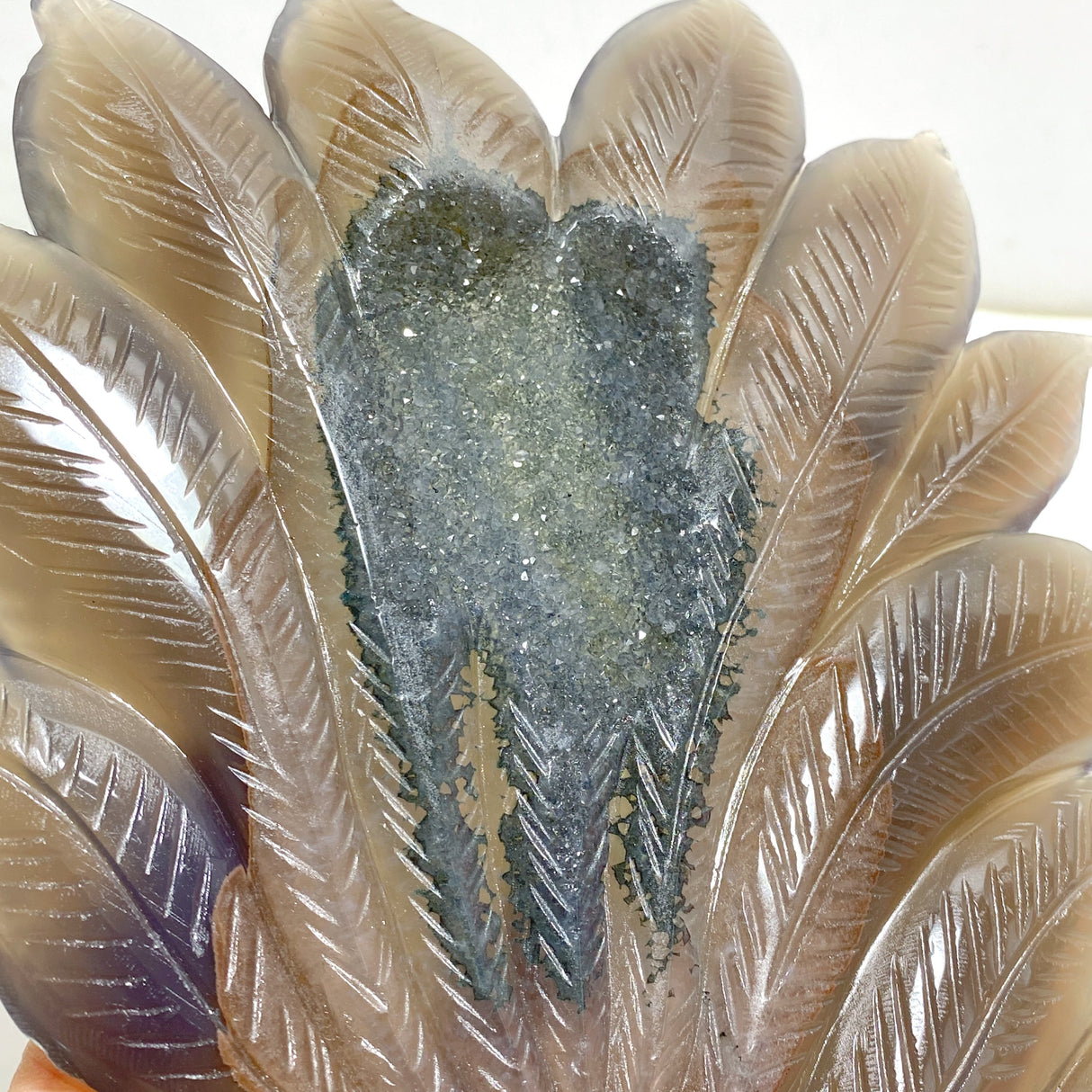 Geode Agate Druzy Nine-tailed Fox Carving #11