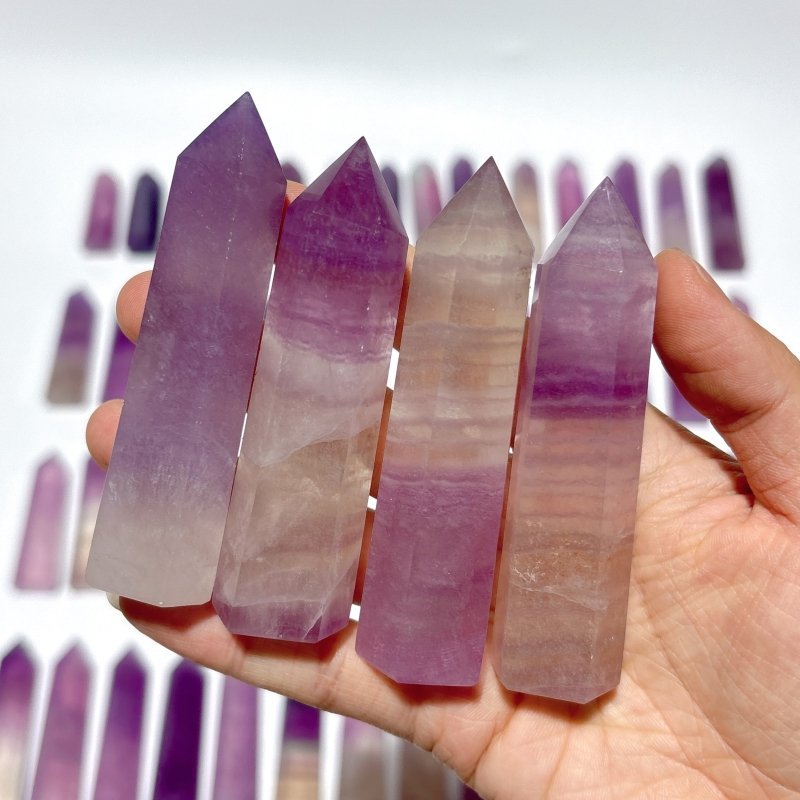58 Pieces Purple Fluorite Points - Wholesale Crystals