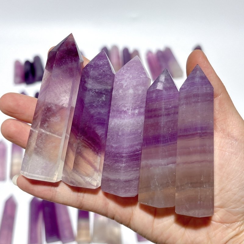 58 Pieces Purple Fluorite Points - Wholesale Crystals