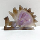 2 Pieces Geode Agate Druzy Nine-tailed Fox Carving #20