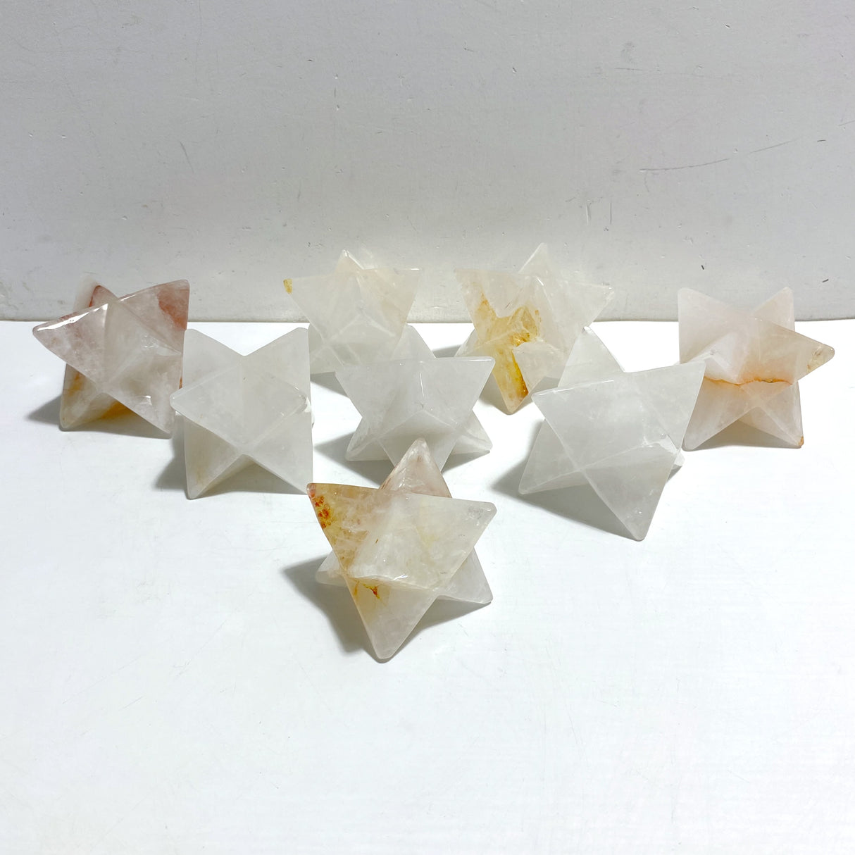 8 Pieces Large Clear Quartz Merkaba Carving
