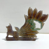 Beautiful Geode Druzy Agate Nine-tailed Fox Carving #9