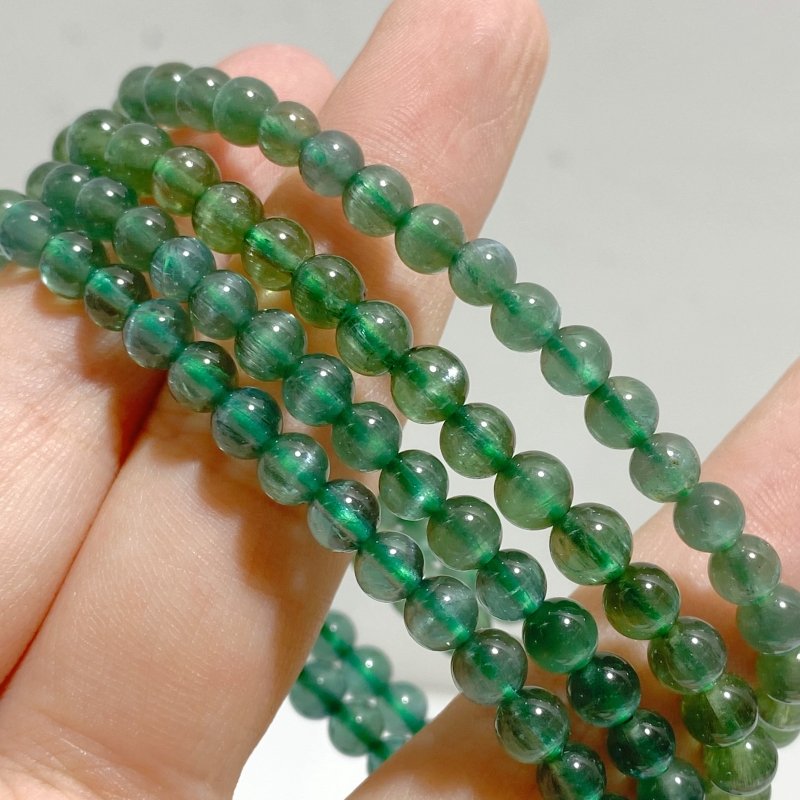 5mm Green Apatite Cat Eye Flash Bracelet Wholesale -Wholesale Crystals