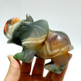 6 Pieces Africa Blood Stone Elephant Carving - Wholesale Crystals