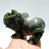 6 Pieces Africa Blood Stone Elephant Carving - Wholesale Crystals