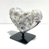 6 Pieces Aura Quartz Cluster Heart With Stand 1 - Wholesale Crystals