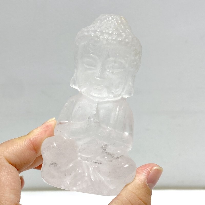 6 Pieces Beautiful Clear Quartz Buddha Carving - Wholesale Crystals
