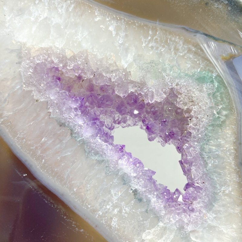 6 Pieces Beautiful Large Amethyst Mixed Geode Druzy Agate Slabs -Wholesale Crystals