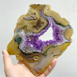 6 Pieces Beautiful Large Amethyst Mixed Geode Druzy Agate Slabs -Wholesale Crystals