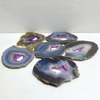 6 Pieces Beautiful Large Amethyst Mixed Geode Druzy Agate Slabs -Wholesale Crystals