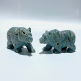 6 Pieces Beautiful Moss Agate Bear Carving - Wholesale Crystals