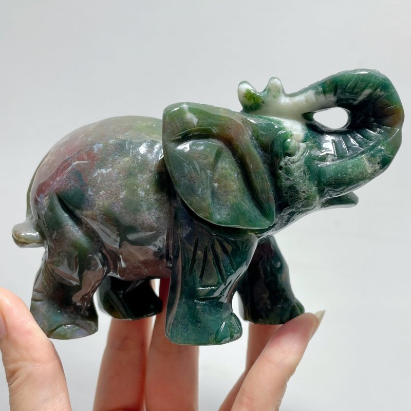 6 Pieces Beautiful Ocean Jasper Elephant Carving - Wholesale Crystals