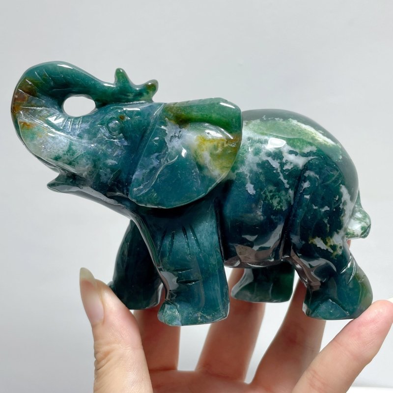 6 Pieces Beautiful Ocean Jasper Elephant Carving - Wholesale Crystals