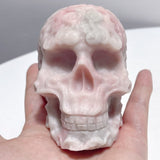 6 Pieces Beautiful Pink Opal Skull Carving - Wholesale Crystals