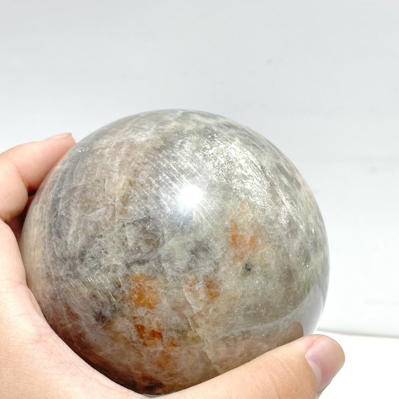 6 Pieces Big Sunstone Mixed Moonstone Spheres - Wholesale Crystals