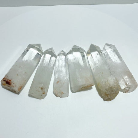 6 Pieces Clear Quartz Large Points Raw Bottom - Wholesale Crystals
