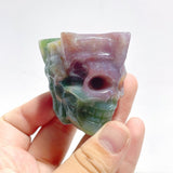 6 Pieces Colorful Ocean Jasper King Skull Carving - Wholesale Crystals