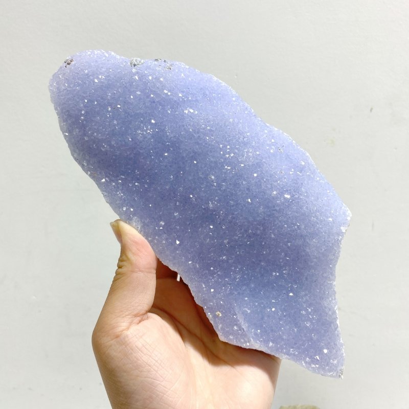 6 Pieces Geode Blue Chalcedony Druzy - Wholesale Crystals