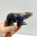 6 Pieces Geode Druzy Agate Bear Carving - Wholesale Crystals