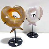 6 Pieces Geode Druzy Agate Fish Carving With Stand - Wholesale Crystals