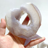 6 Pieces Geode Druzy Agate Fish Carving With Stand - Wholesale Crystals