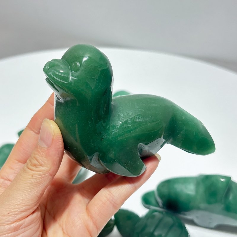 6 Pieces Green Aventurine Sea Animals Carving - Wholesale Crystals