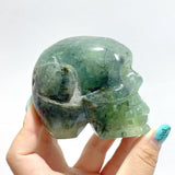 6 Pieces Green Prehnite Geode Skull Carving - Wholesale Crystals
