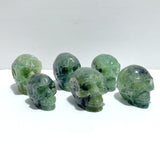 6 Pieces Green Prehnite Geode Skull Carving - Wholesale Crystals