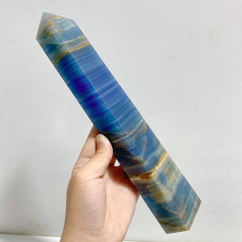 6 Pieces High Quality Blue Onyx Four-sided Tower Point -Wholesale Crystals