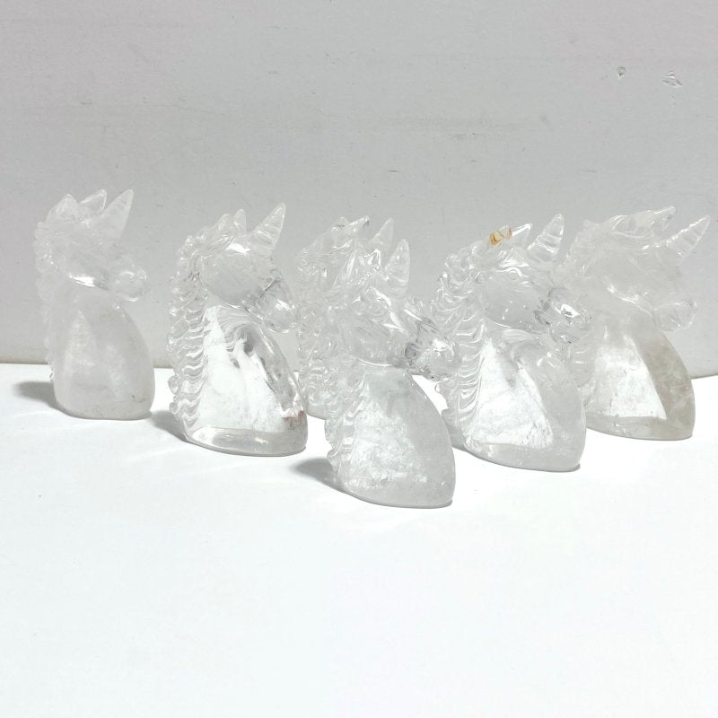 6 Pieces High Quality Clear Quartz Unicorn Carving - Wholesale Crystals