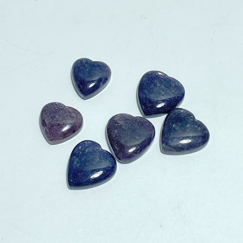 6 Pieces High Quality Cordierite Mixed Lepidocrocite Heart - Wholesale Crystals