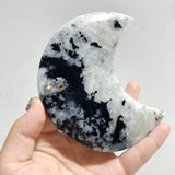 6 Pieces India Moonstone Moon Carving With Stand -Wholesale Crystals