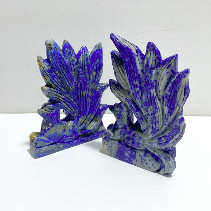 6 Pieces Lapis Lazuli Nine - tailed Fox Carving - Wholesale Crystals